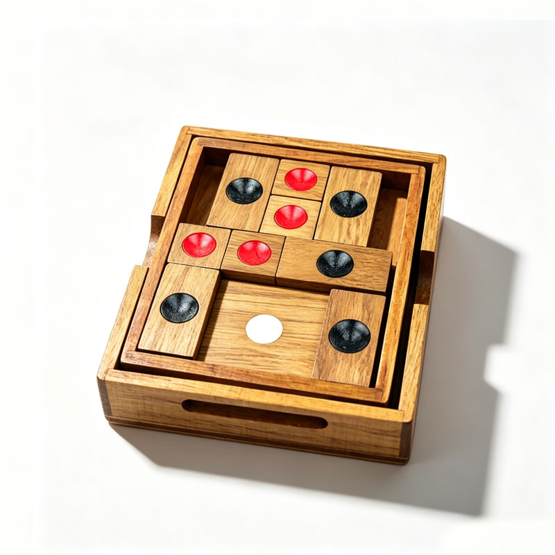 Woodworking Kids Toys - Klassieke HuaRongDao-puzzel Schuifblokpuzzels Houten hersenkrakers voor