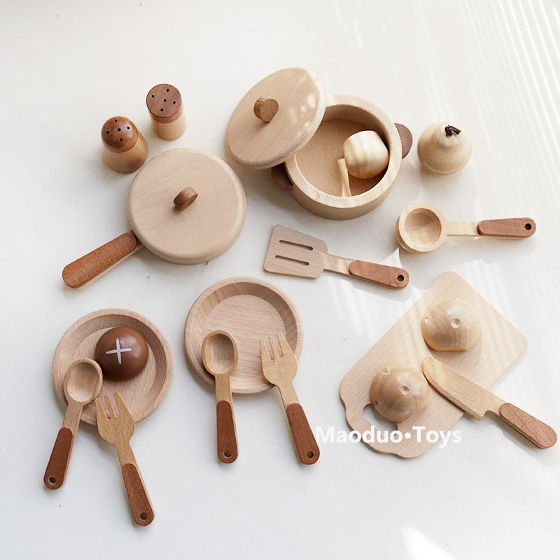 Woodworking Kids Toys - Maoduo Toys Beukenhouten Kinderkeuken Speelset Kookgerei