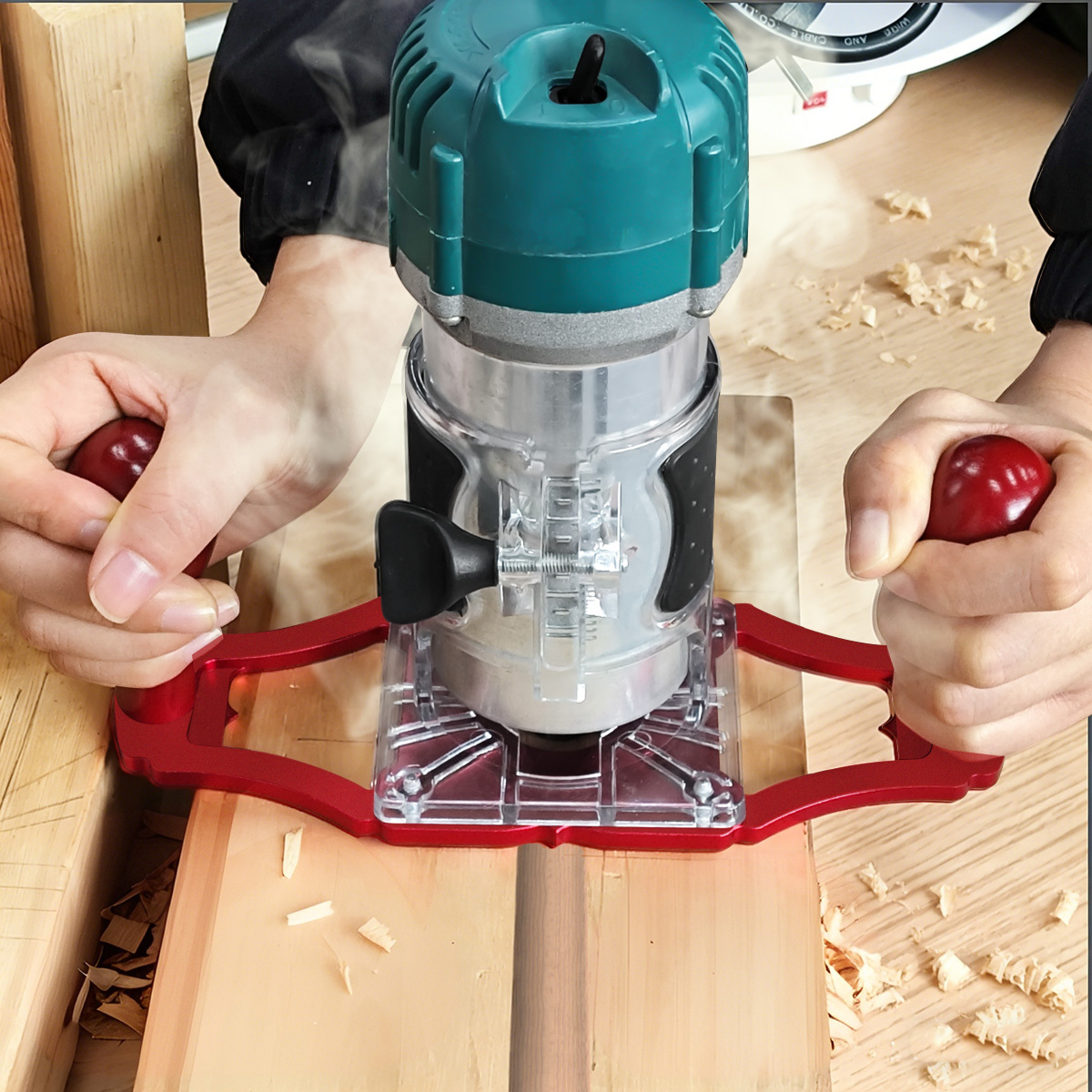 Woodworking And Carpentry - Freesbasis met handgrepen en centerlijnmarkering, omklapbare