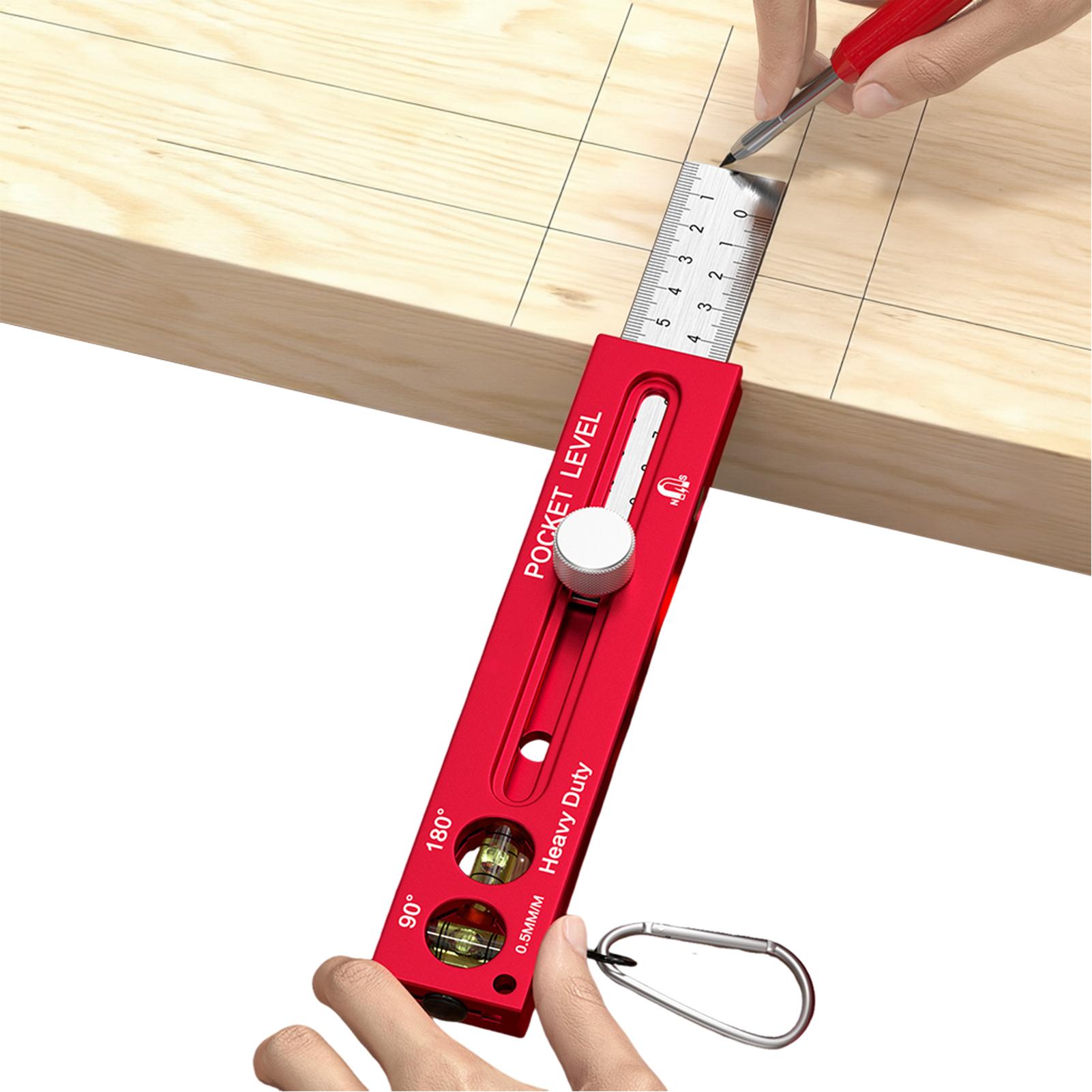 Woodworking Templates - Houtbewerkingsmeetinstrumenten Magnetische horizontale sjabloon Timmermansliniaal met