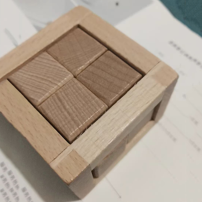 Woodworking Kids Toys - Educatief ontstrikkingsspeelgoed In elkaar grijpende puzzelkubus