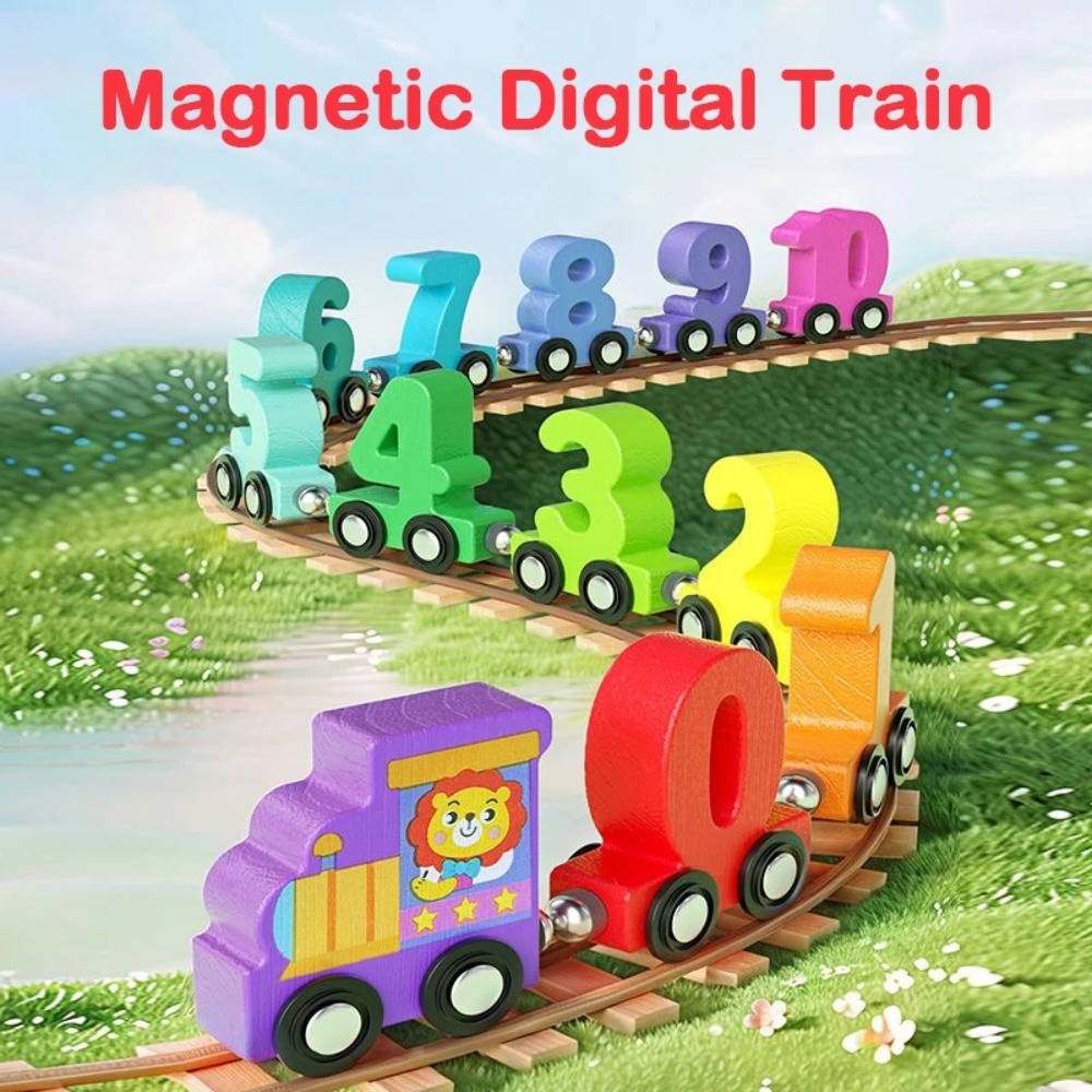 Woodworking Kids Toys - 1set 0-10 Nummer Digitale Treinspeelgoed Kleurrijk