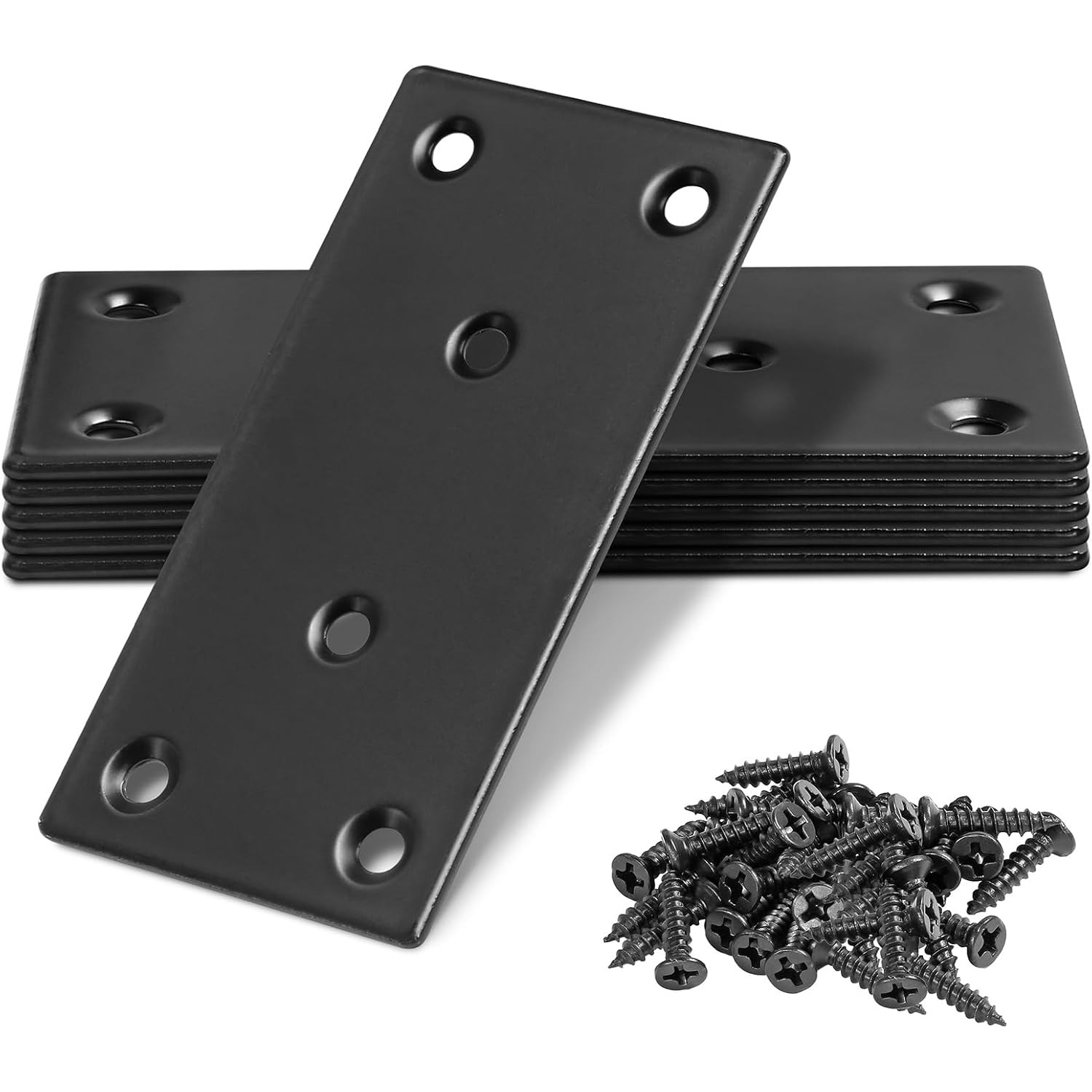 Woodworking X Brace - Platte rechte beugel, zwarte platte reparatieplaat