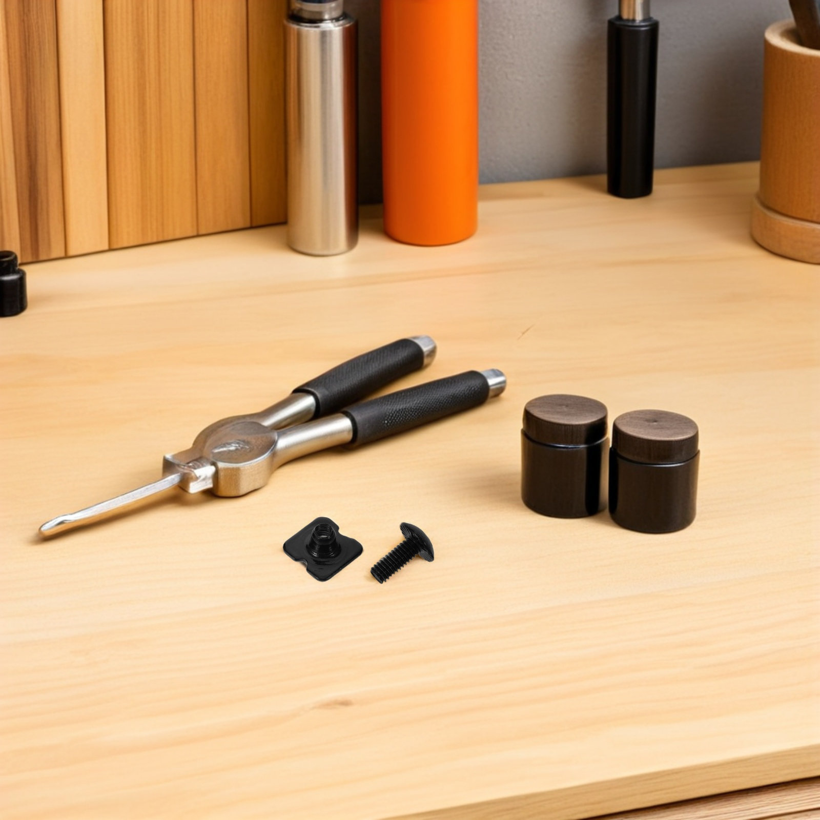 1 set zwarte stalen schroeven  - Woodworking Kits For Adults recensie en prijs