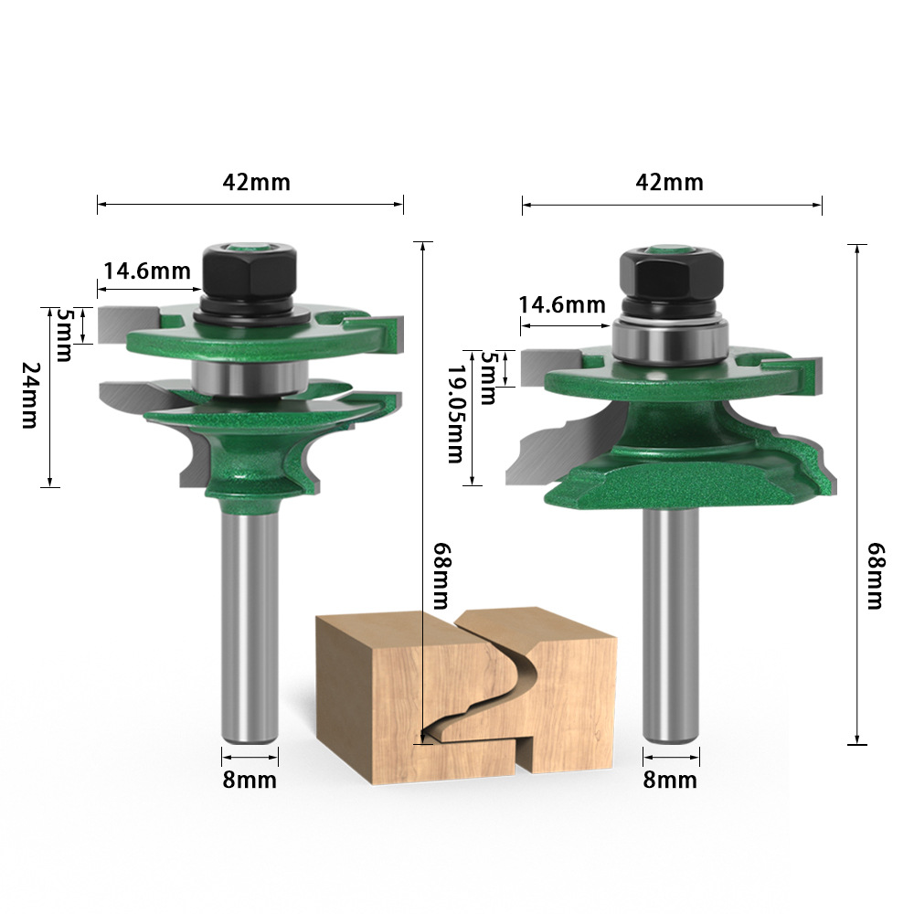 2-delige houtframe-freesbitset - Woodworking Joints recensie en prijs