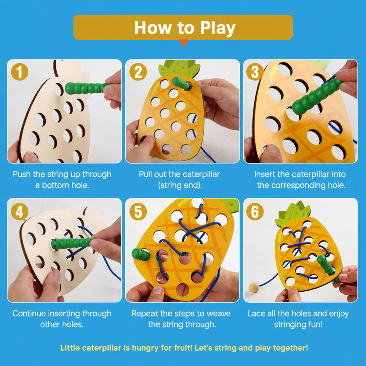 Houten veterspel met ananas, d - Woodworking Kids Toys recensie en prijs