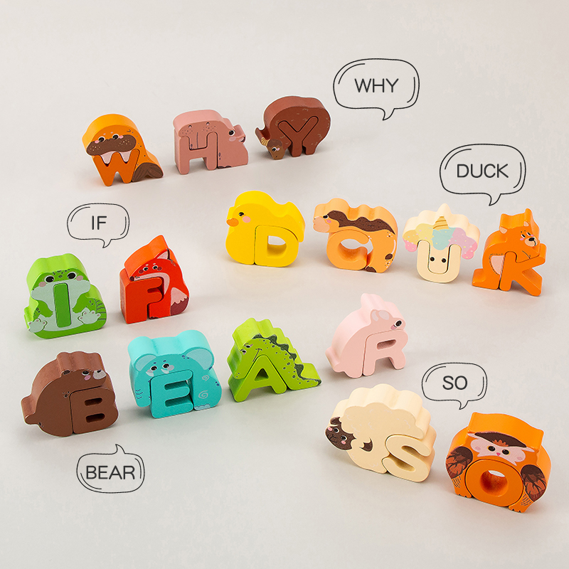Houten dieren alfabet puzzel m - Woodworking Game recensie en prijs