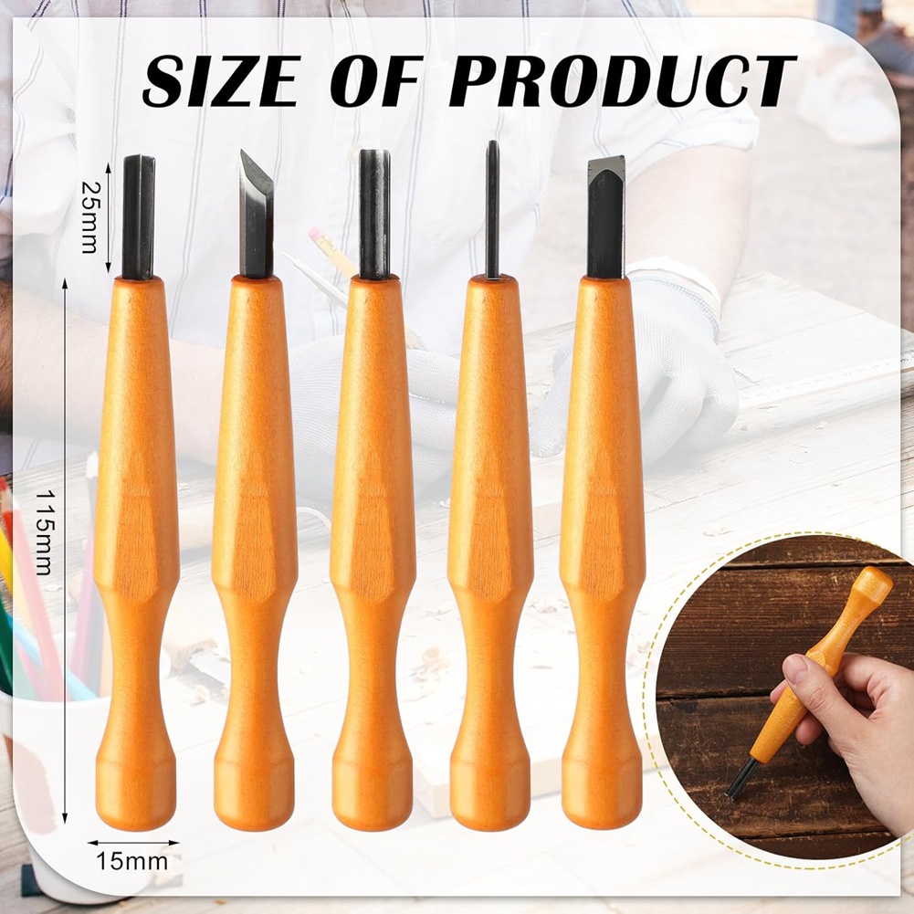 5-delige linocut snijgereedsch - Wood Chisel Set recensie en prijs